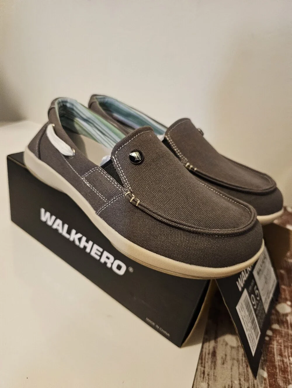 WALK HERO Woman's Casual Slip-On Loafers in Graysize 9.5 NEW